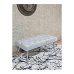 ZAFİR Krom Kaplama Sivriltme Ayaklı 90 cm Puf Bench - Puf - Bench - Kasalı Oturak - Oturak - Yatak Ucu Puf