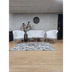 Zafir Krom Kaplama Tel Ayak Papatya Çay Seti Koltuk Takımı , Balkon, Salon, Ofis, Cafe Koltuk Takımı - Krem - Tek Ebat