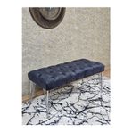 Zafir Krom Tel Ayaklı 90 cm Puf Bench - Puf - Bench - Kasalı Oturak - Oturak - Yatak Ucu Puf Füme Renk 90 x 40 Boyut/Ebat