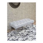Zafir Krom Tel Ayaklı 90 cm Puf Bench - Puf - Bench - Kasalı Oturak - Oturak - Yatak Ucu Puf Gri Renk 90 x 40 Boyut/Ebat