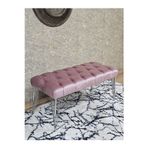 Zafir Krom Tel Ayaklı 90 cm Puf Bench - Puf - Bench - Kasalı Oturak - Oturak - Yatak Ucu Puf Pembe Renk 90 x 40 Boyut/Ebat