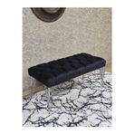 Zafir Krom Tel Ayaklı 90 cm Puf Bench - Puf - Bench - Kasalı Oturak - Oturak - Yatak Ucu Puf Siyah Renk 90 x 40 Boyut/Ebat