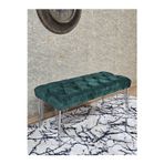 Zafir Krom Tel Ayaklı 90 cm Puf Bench - Puf - Bench - Kasalı Oturak - Oturak - Yatak Ucu Puf Yeşil Renk 90 x 40 Boyut/Ebat
