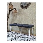 Zafir Metal Beyaz Tel Ayaklı 100 cm Puf Bench - Puf - Bench - Oturak - Mutfak Oturağı - Antre Oturağı Füme Renk 100 x 40 Boyut/Ebat