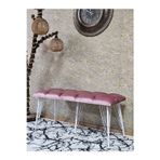 Zafir Metal Beyaz Tel Ayaklı 100 cm Puf Bench - Puf - Bench - Oturak - Mutfak Oturağı - Antre Oturağı Pembe Renk 100 x 40 Boyut/Ebat