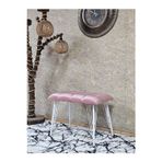 Zafir Metal Beyaz Tel Ayaklı 60 cm Puf Bench - Puf - Bench - Oturak - Mutfak Oturağı - Antre Oturağı Pembe Renk 60 x 40 Boyut/Ebat