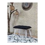 Zafir Metal Beyaz Tel Ayaklı 60 cm Puf Bench - Puf - Bench - Oturak - Mutfak Oturağı - Antre Oturağı Siyah Renk 60 x 40 Boyut/Ebat