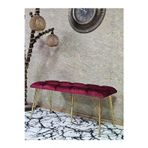 Zafir Metal Gold Tel Ayaklı 100 cm Puf Bench - Puf - Bench - Oturak - Mutfak Oturağı - Antre Oturağı Bordo Renk 100 x 40 Boyut/Ebat