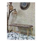 Zafir Metal Gold Tel Ayaklı 100 cm Puf Bench - Puf - Bench - Oturak - Mutfak Oturağı - Antre Oturağı Kahverengi Renk 100 x 40 Boyut/Ebat