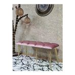 Zafir Metal Gold Tel Ayaklı 100 cm Puf Bench - Puf - Bench - Oturak - Mutfak Oturağı - Antre Oturağı Pembe Renk 100 x 40 Boyut/Ebat