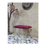 Zafir Metal Gold Tel Ayaklı 60 cm Puf Bench - Puf - Bench - Oturak - Mutfak Oturağı - Antre Oturağı Bordo Renk 60 x 40 Boyut/Ebat