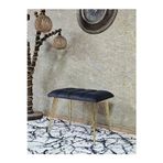 Zafir Metal Gold Tel Ayaklı 60 cm Puf Bench - Puf - Bench - Oturak - Mutfak Oturağı - Antre Oturağı Füme Renk 60 x 40 Boyut/Ebat