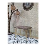 Zafir Metal Gold Tel Ayaklı 60 cm Puf Bench - Puf - Bench - Oturak - Mutfak Oturağı - Antre Oturağı Kahverengi Renk 60 x 40 Boyut/Ebat