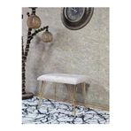 Zafir Metal Gold Tel Ayaklı 60 cm Puf Bench - Puf - Bench - Oturak - Mutfak Oturağı - Antre Oturağı Krem Renk 60 x 40 Boyut/Ebat