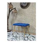 Zafir Metal Gold Tel Ayaklı 60 cm Puf Bench - Puf - Bench - Oturak - Mutfak Oturağı - Antre Oturağı Mavi Renk 60 x 40 Boyut/Ebat