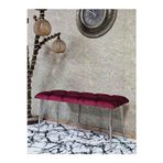 Zafir Metal Krom Tel Ayaklı 100 cm Puf Bench - Puf - Bench - Oturak - Mutfak Oturağı - Antre Oturağı Bordo Renk 100 x 40 Boyut/Ebat