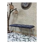 Zafir Metal Krom Tel Ayaklı 100 cm Puf Bench - Puf - Bench - Oturak - Mutfak Oturağı - Antre Oturağı Füme Renk 100 x 40 Boyut/Ebat