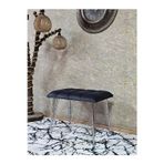 Zafir Metal Krom Tel Ayaklı 60 cm Puf Bench - Puf - Bench - Oturak - Mutfak Oturağı - Antre Oturağı Füme Renk 60 x 40 Boyut/Ebat