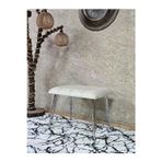 Zafir Metal Krom Tel Ayaklı 60 cm Puf Bench - Puf - Bench - Oturak - Mutfak Oturağı - Antre Oturağı Krem Renk 60 x 40 Boyut/Ebat