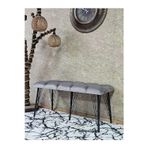 Zafir Metal Siyah Tel Ayaklı 100 cm Puf Bench - Puf - Bench - Oturak - Mutfak Oturağı - Antre Oturağı Gri Renk 100 x 40 Boyut/Ebat