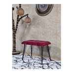 Zafir Metal Siyah Tel Ayaklı 60 cm Puf Bench - Puf - Bench - Oturak - Mutfak Oturağı - Antre Oturağı Bordo Renk 60 x 40 Boyut/Ebat