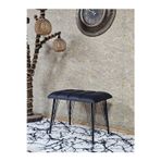 Zafir Metal Siyah Tel Ayaklı 60 cm Puf Bench - Puf - Bench - Oturak - Mutfak Oturağı - Antre Oturağı Füme Renk 60 x 40 Boyut/Ebat
