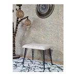 Zafir Metal Siyah Tel Ayaklı 60 cm Puf Bench - Puf - Bench - Oturak - Mutfak Oturağı - Antre Oturağı Krem Renk 60 x 40 Boyut/Ebat