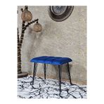 Zafir Metal Siyah Tel Ayaklı 60 cm Puf Bench - Puf - Bench - Oturak - Mutfak Oturağı - Antre Oturağı Mavi Renk 60 x 40 Boyut/Ebat