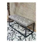 Zafir Siyah Boyalı Diktörtgen 100 cm x 40 cm Oturak Puf - Bench - Makyaj Oturağı - Oturak Gri Renk 100 x 40 Boyut/Ebat