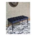 Zafir Siyah Boyalı Tel Ayaklı 90 cm Puf Bench - Puf - Bench - Kasalı Oturak - Oturak - Yatak Ucu Puf Füme Renk 90 x 41 Boyut/Ebat