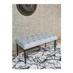 Zafir Siyah Boyalı Tel Ayaklı 90 cm Puf Bench - Puf - Bench - Kasalı Oturak - Oturak - Yatak Ucu Puf Gri Renk 90 x 41 Boyut/Ebat