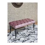 Zafir Siyah Boyalı Tel Ayaklı 90 cm Puf Bench - Puf - Bench - Kasalı Oturak - Oturak - Yatak Ucu Puf Pembe Renk 90 x 41 Boyut/Ebat