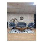 Zafir TEDDY Takım Beyaz Boyalı Telli Ayak Çay Seti Koltuk - Berjer , Balkon, Salon, Ofis Füme Renk 40 x 125 Boyut/Ebat