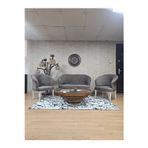 Zafir TEDDY Takım Beyaz Boyalı Telli Ayak Çay Seti Koltuk - Berjer , Balkon, Salon, Ofis Kahverengi Renk 40 x 125 Boyut/Ebat