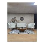 Zafir TEDDY Takım Krom Kaplama Sivriltme Ayak Çay Seti Koltuk - Berjer , Balkon, Salon, Ofis Krem Renk 40 x 125 Boyut/Ebat