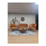 Zafir TEDDY Takım Krom Kaplama Telli Ayak Çay Seti Koltuk - Berjer , Balkon, Salon, Ofis Kiremit Renk 40 x 125 Boyut/Ebat