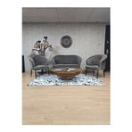 Zafir TEDDY Takım Siyah Boyalı Telli Ayak Çay Seti Koltuk - Berjer , Balkon, Salon, Ofis Kahverengi Renk 40 x 125 Boyut/Ebat