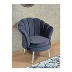 Zafir Tekli İstiridye Beyaz Boyalı Sivriltme Ayak Çay Seti Koltuk Tekli Berjer , Balkon, Salon, Ofis Füme Renk 47 x 47 Boyut/Ebat
