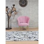 Zafir Tekli Papatya Çay Seti Koltuk Gold Sivriltme Ayak, Balkon, Salon, Ofis, Koltuk Takımı, Tekli Berjer - Pembe