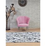 Zafir Tekli Papatya Çay Seti Koltuk Krom Sivriltme Ayak, Balkon, Salon, Ofis, Koltuk Takımı, Tekli Berjer - Pembe