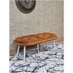Zafir Ufo Oturak Bench - Beyaz Boyalı Sivriltme Ayak - Oturak - Bench - Puf - Yatak Ucu Pufu Turuncu Renk 100 x 50 Boyut/ebat - Renkli