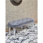 Zafir Ufo Oturak Bench - Beyaz Boyalı Telli Ayak - Oturak - Bench - Puf - Yatak Ucu Pufu Gri Renk 100 x 50 Boyut/ebat - Renkli