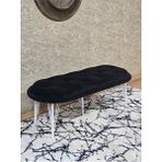 Zafir Ufo Oturak Bench - Beyaz Boyalı Telli Ayak - Oturak - Bench - Puf - Yatak Ucu Pufu Siyah Renk 100 x 50 Boyut/ebat - Renkli