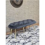 Zafir Ufo Oturak Bench - Gold Kaplama Sivriltme Ayak - Oturak - Bench - Puf - Yatak Ucu Pufu Füme Renk 100 x 50 Boyut/ebat - Renkli