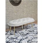Zafir Ufo Oturak Bench - Gold Kaplama Sivriltme Ayak - Oturak - Bench - Puf - Yatak Ucu Pufu Krem Renk 100 x 50 Boyut/ebat - Renkli