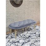 Zafir Ufo Oturak Bench - Gold Kaplama Telli Ayak - Oturak - Bench - Puf - Yatak Ucu Pufu Gri Renk 100 x 50 Boyut/ebat - Renkli
