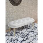 Zafir Ufo Oturak Bench - Gold Kaplama Telli Ayak - Oturak - Bench - Puf - Yatak Ucu Pufu Krem Renk 100 x 50 Boyut/ebat - Renkli