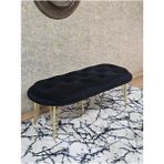 Zafir Ufo Oturak Bench - Gold Kaplama Telli Ayak - Oturak - Bench - Puf - Yatak Ucu Pufu Siyah Renk 100 x 50 Boyut/ebat - Renkli