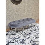 Zafir Ufo Oturak Bench - Krom Kaplama Sivriltme Ayak - Oturak - Bench - Puf - Yatak Ucu Pufu Gri Renk 100 x 50 Boyut/ebat - Renkli