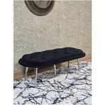Zafir Ufo Oturak Bench - Krom Kaplama Sivriltme Ayak - Oturak - Bench - Puf - Yatak Ucu Pufu Siyah Renk 100 x 50 Boyut/ebat - Renkli